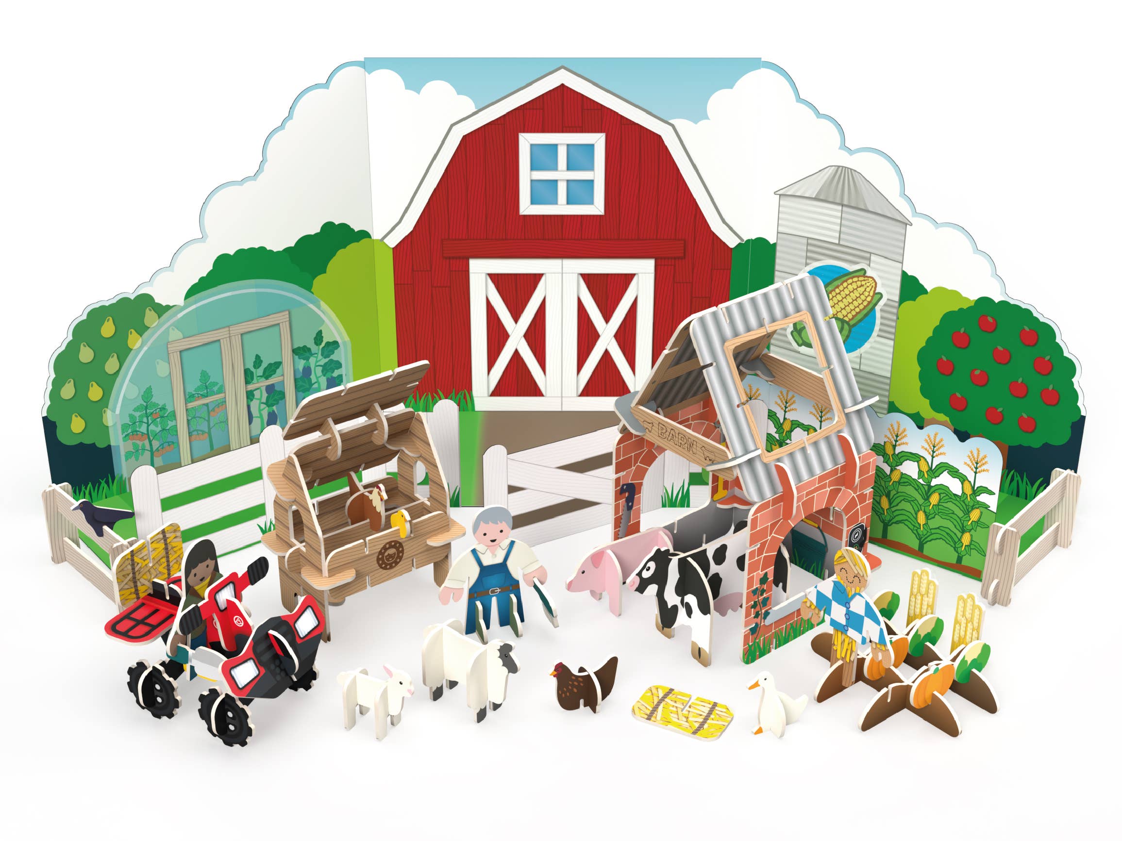 Playset Farm con animali da montare - Play Press Toys - Pipapù