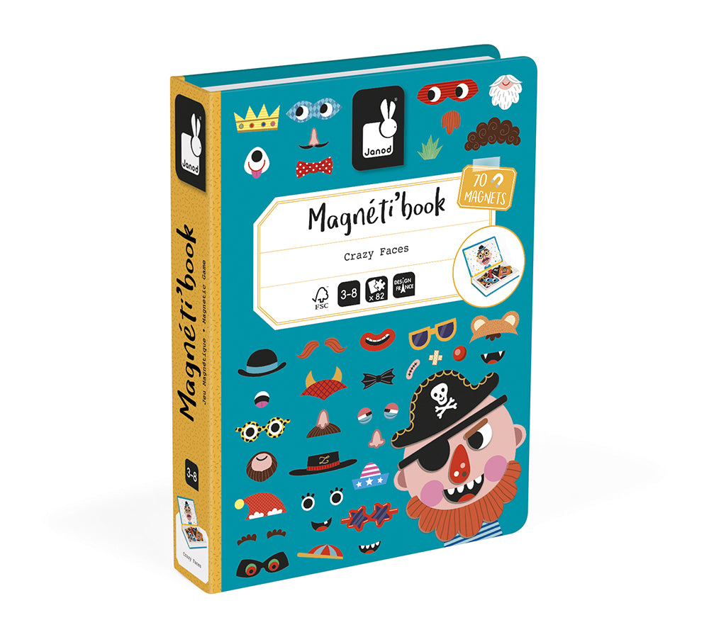 Magnetic Book Crazy Face Boy - Janod - Pipapù