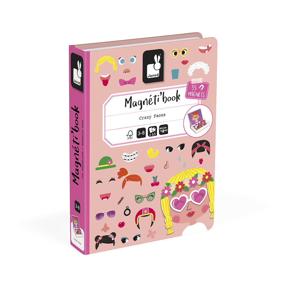 Magnetic Book Crazy Face Girl - Janod - Pipapù