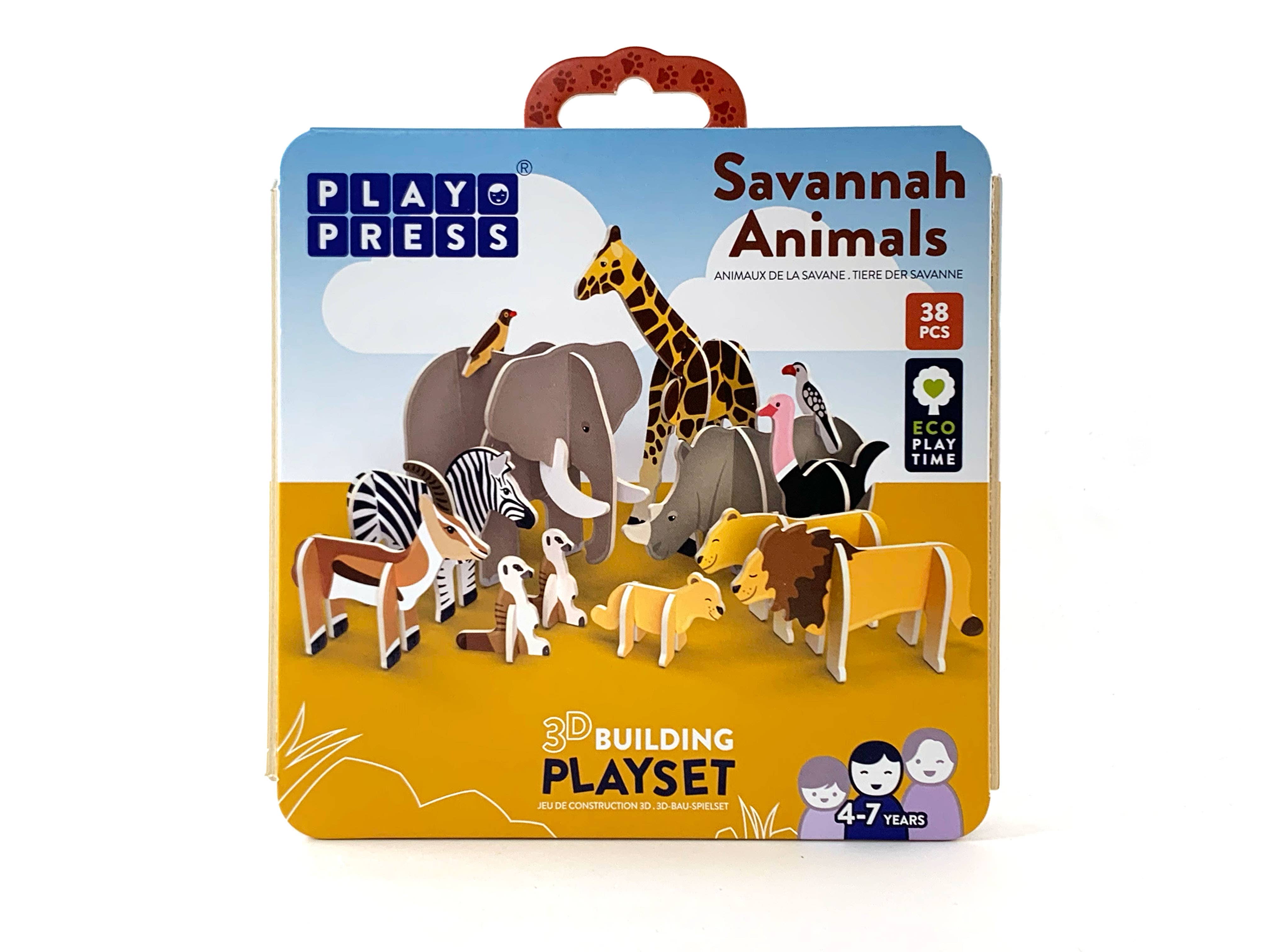 Playset Animali della Savana da montare - PlayPress Toys - Pipapù