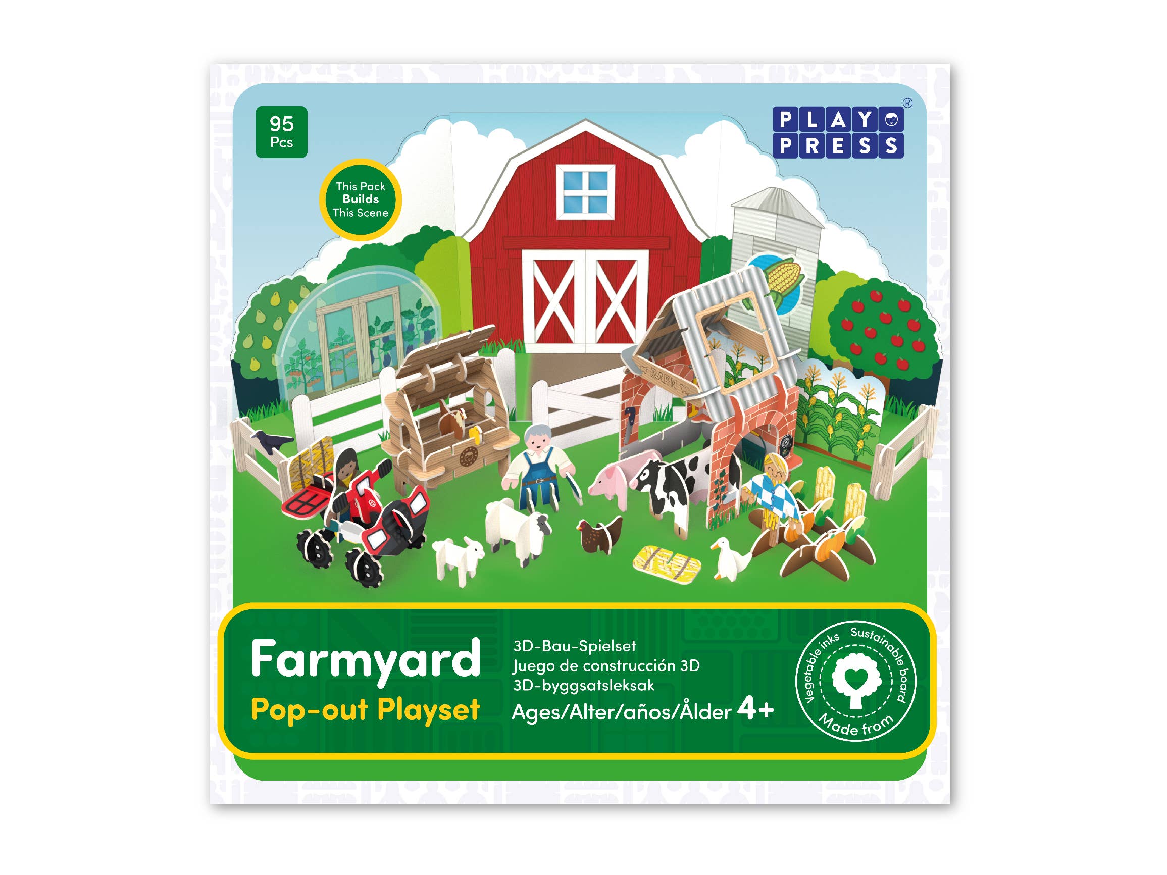 Playset Farm con animali da montare - Play Press Toys - Pipapù